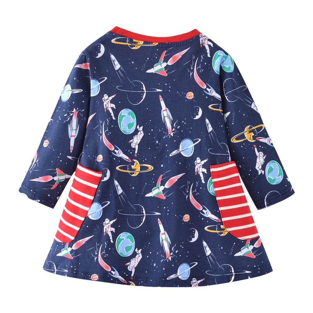 Girl's long-sleeved dress children's clothing children European and American children's pr