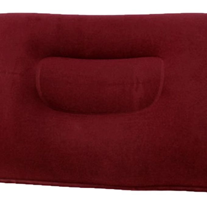 Inflating Camping Pillow Portable Inflatable Travel 38x24cm Wine Red