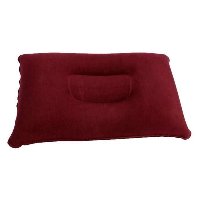 Inflating Camping Pillow Portable Inflatable Travel 38x24cm Wine Red