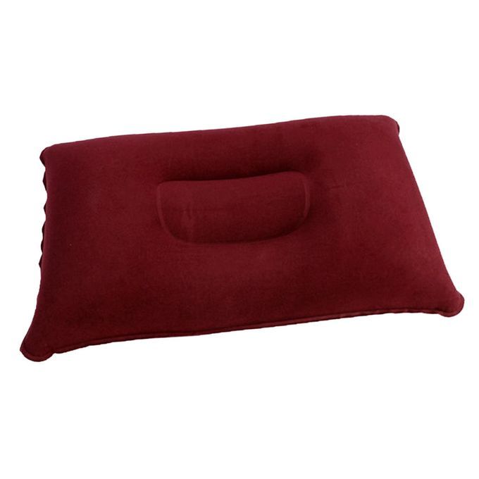 Inflating Camping Pillow Portable Inflatable Travel 38x24cm Wine Red
