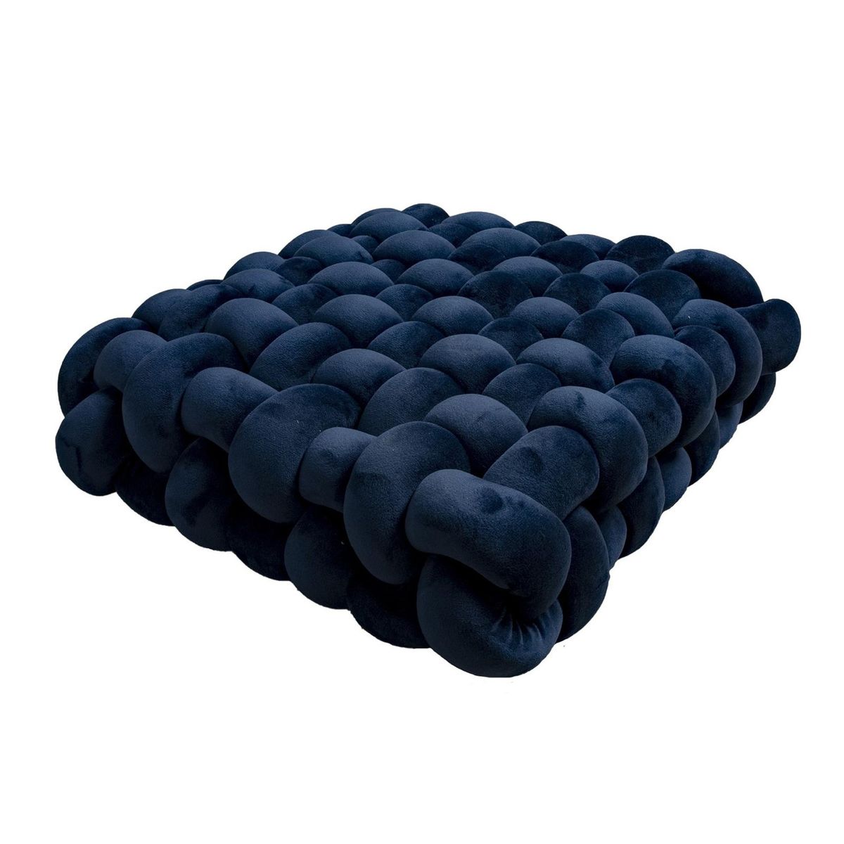Seat Pillow Sofa Bed Plush Hand Woven Knot Throw Pillow Navy Blue