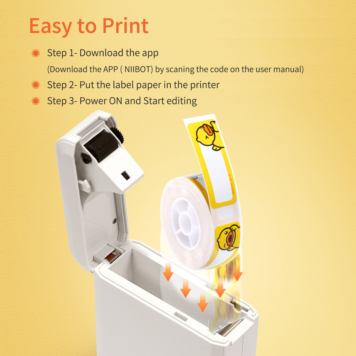 D110 Label Maker Machine Mini Pocket Thermal Label Printer With 4 Label Rolls
