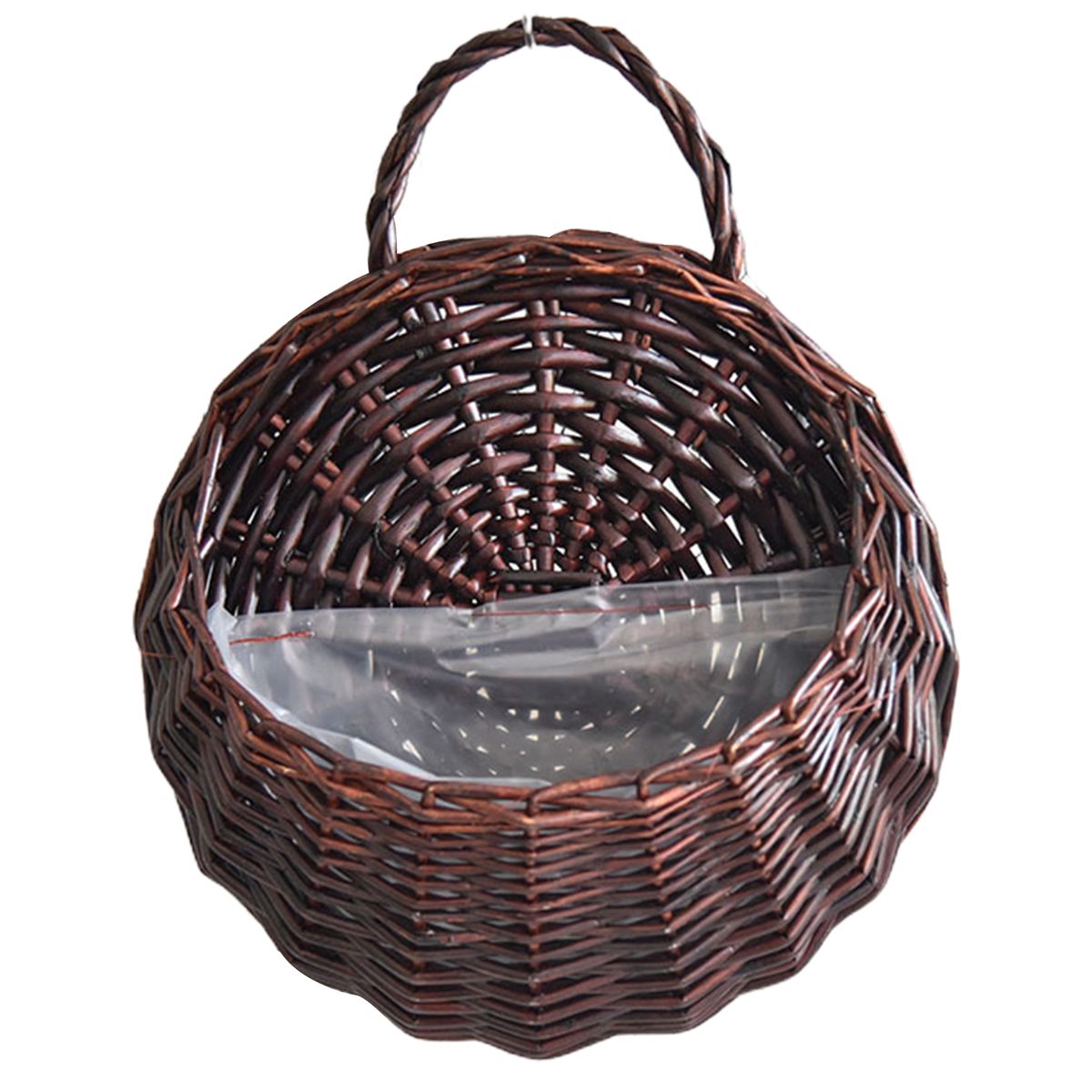 1 Set Flower Basket Handmade Weaving-Dark Coffee