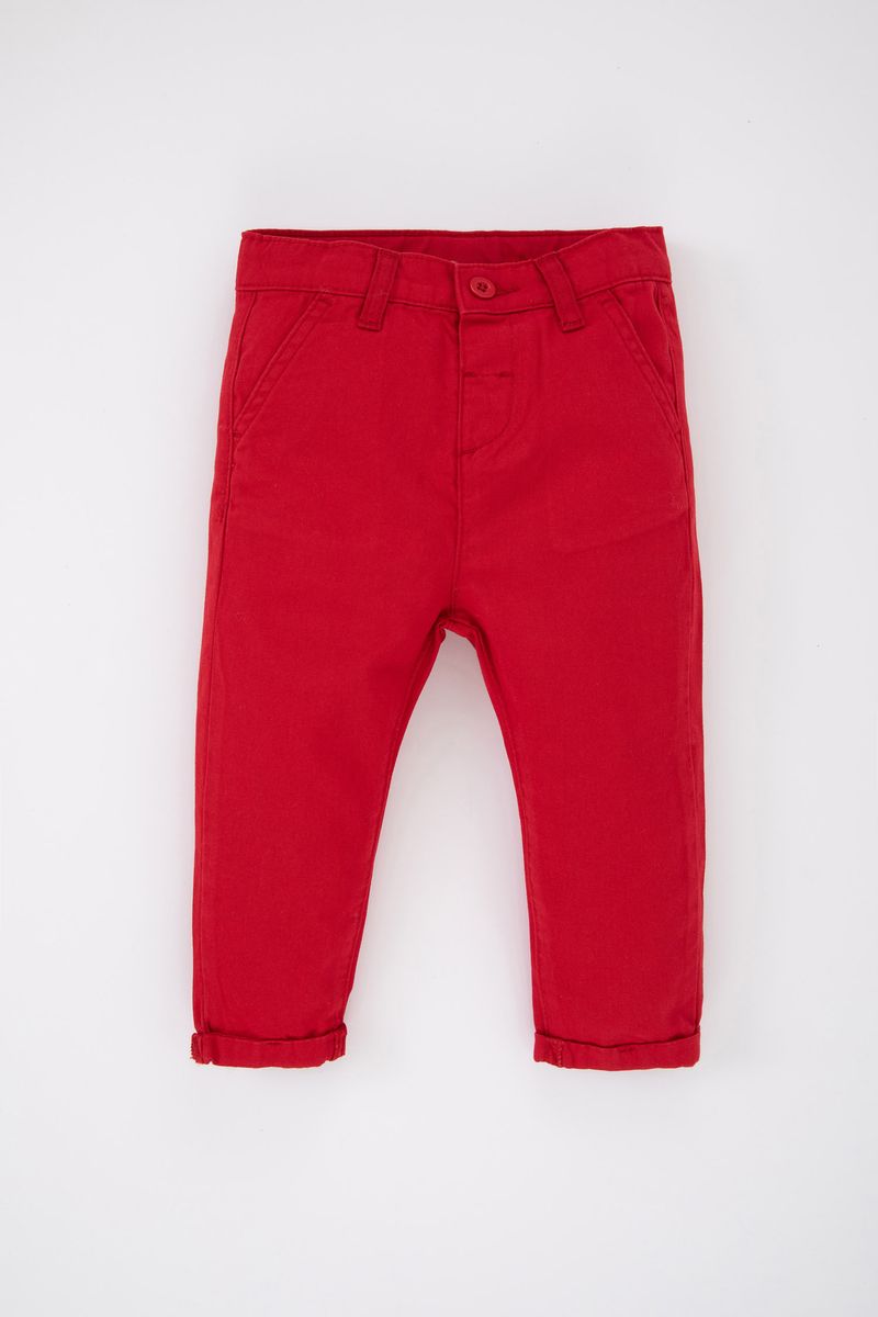 BabyBoy Casual Regular Fit Woven Trousers - Red