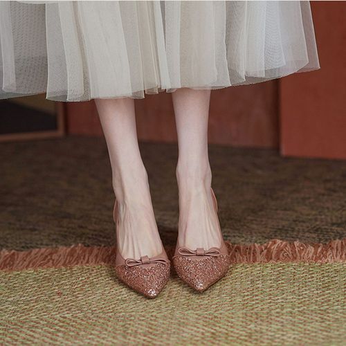 Ladies Classic Simple Pointed Toe Fashion High Heels-Pink