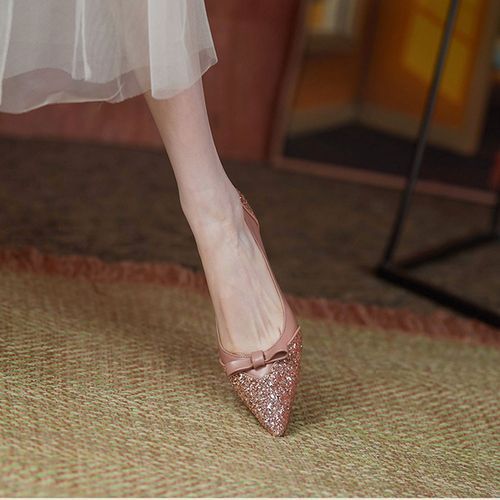 Ladies Classic Simple Pointed Toe Fashion High Heels-Pink