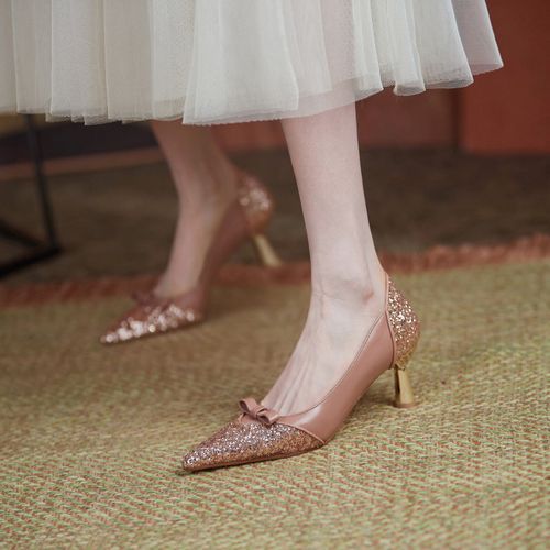 Ladies Classic Simple Pointed Toe Fashion High Heels-Pink