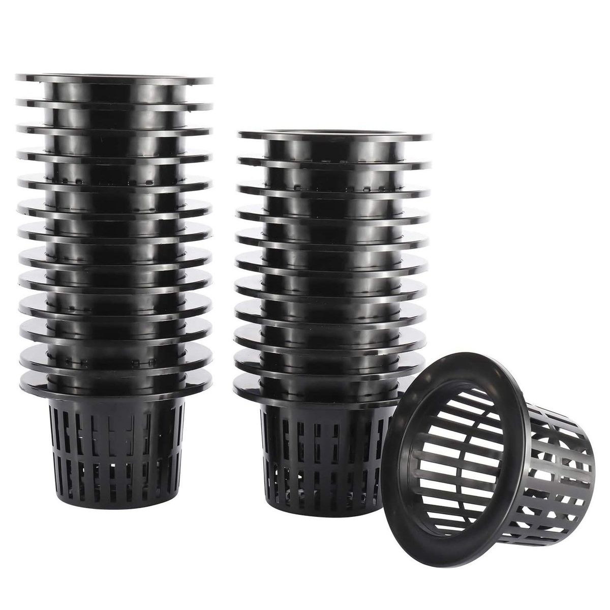 50 Pack 4.33 Inch Net Cups Slotted Mesh Wide Lip Filter Plant Net Pot Bucket Basket for Hydroponics Aquaponics Orchids