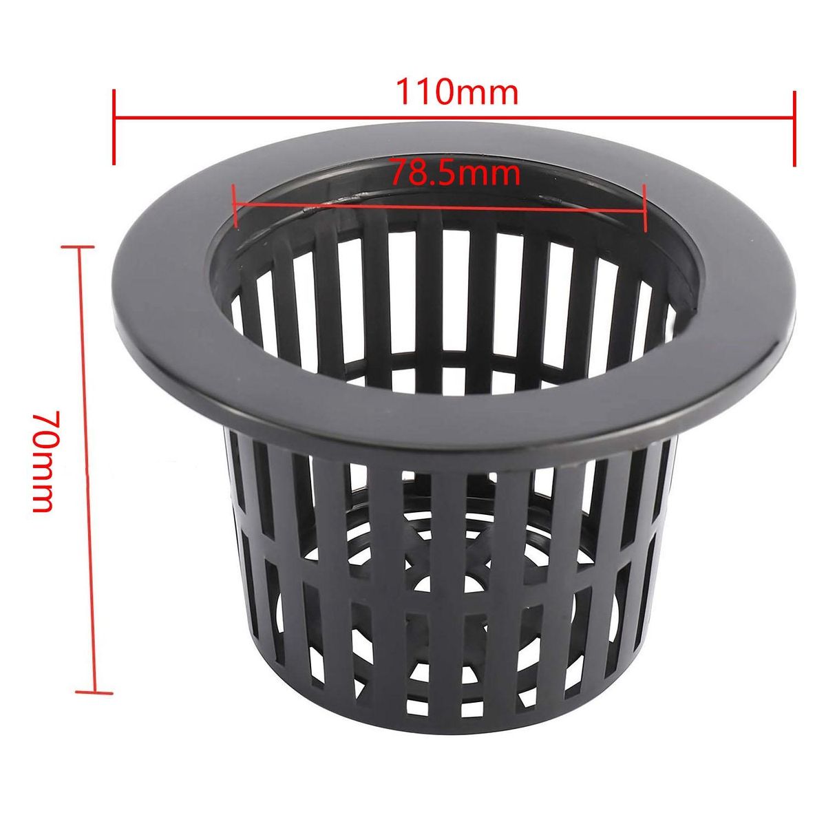 50 Pack 4.33 Inch Net Cups Slotted Mesh Wide Lip Filter Plant Net Pot Bucket Basket for Hydroponics Aquaponics Orchids