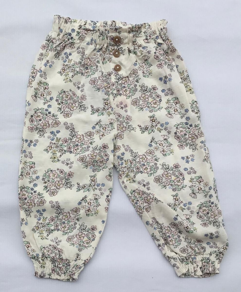 Girls Flowery Capri Trouser