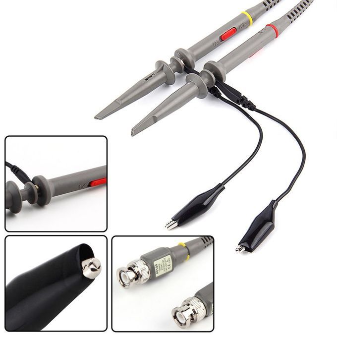 Two P6100 DC 100MHZ Oscilloscope Scope Clip Probe 100MHz For Tektronix HP Gray