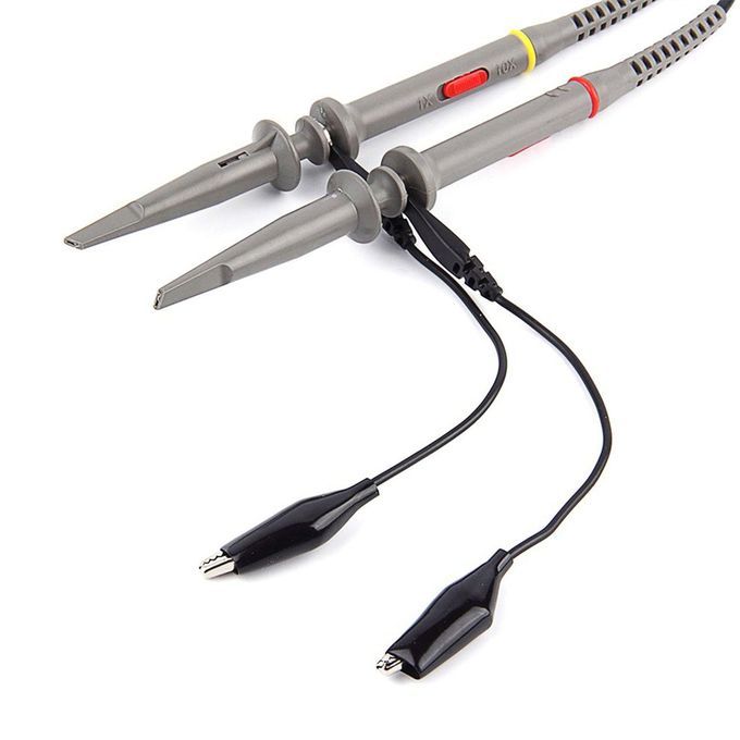 Two P6100 DC 100MHZ Oscilloscope Scope Clip Probe 100MHz For Tektronix HP Gray