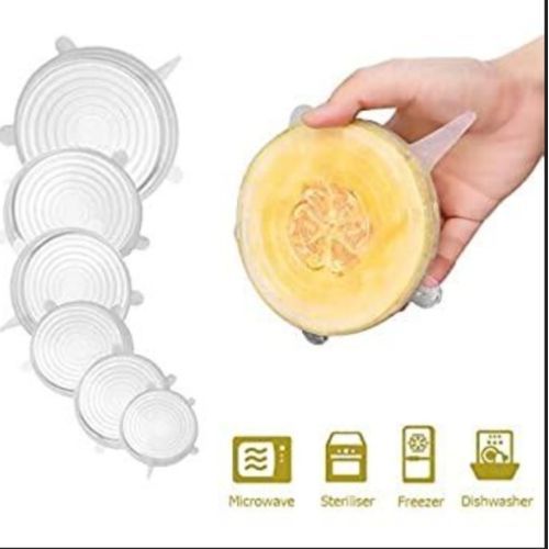 6pcs Reusable Silicon Lids/cover For Food,fruit, Bowl,Pot,Pa