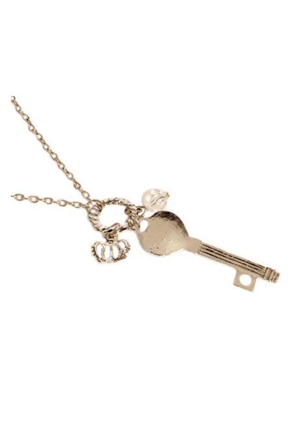 Women's Fashion Amethyst Love Crown Key Neck