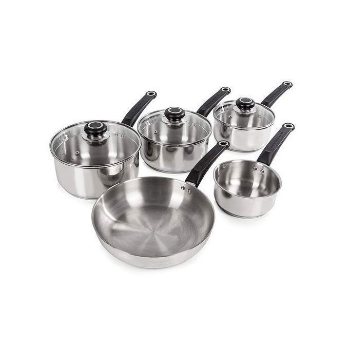 Exquisite Equip 5-Piece Pour & Drain Stainless Steel Pot Set