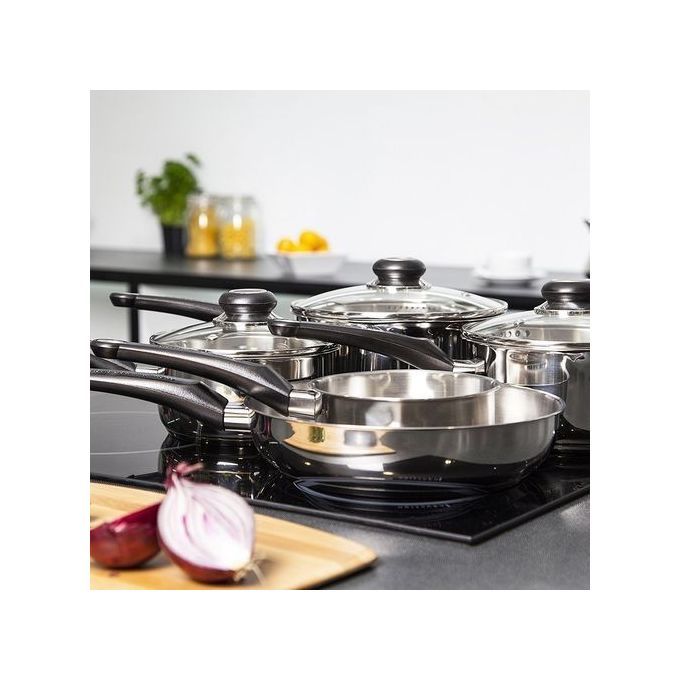 Exquisite Equip 5-Piece Pour & Drain Stainless Steel Pot Set