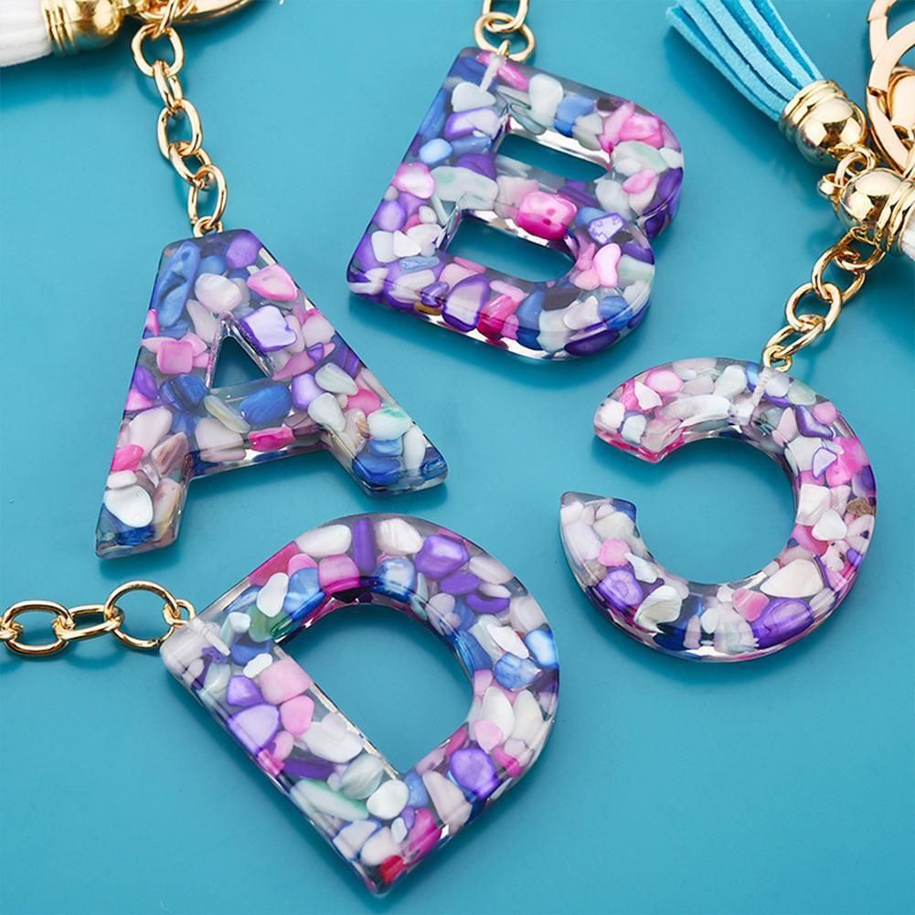 26 Letters Resin Keychains For Women Girls Bag