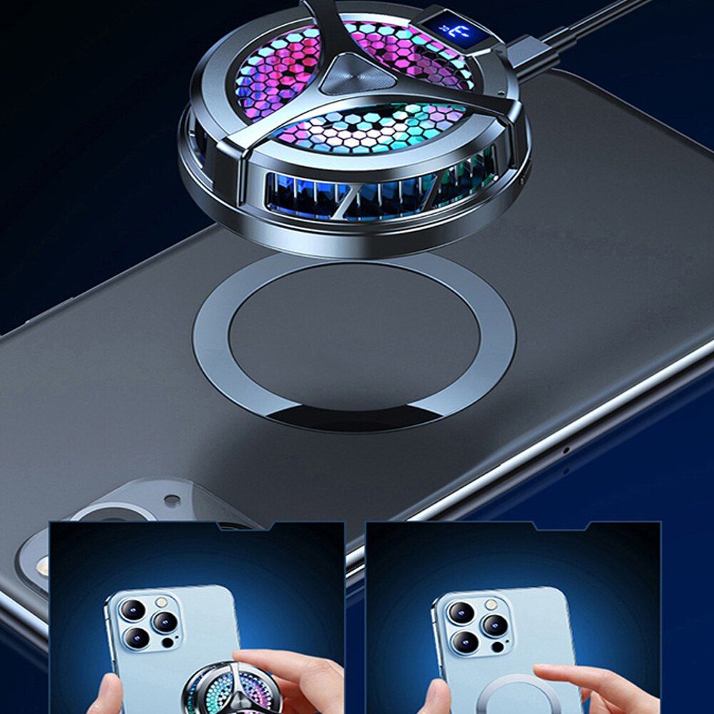 X36 Digital Display Mobile Phone Radiator Cooling Fan 9v 15w Magnetic Suction Wireless Fast Charging Silent Semiconductor Cooler