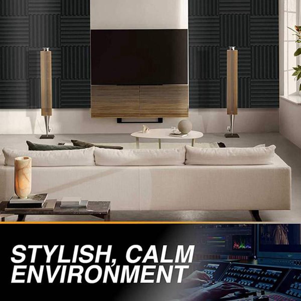 12 Pcs Acoustic Panels/Soundproof Sponge for Drum KTV Room/S