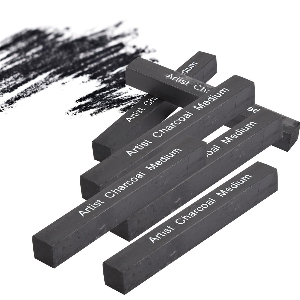 Soft/medium/hard 6pcs Compressed Charcoal Sticks B