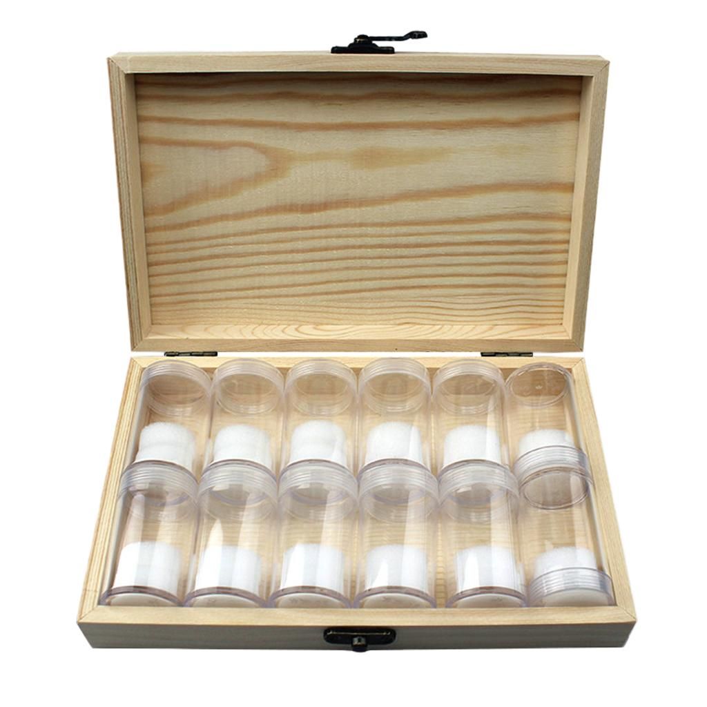 12Pcs Plastic Coin Storage Bottle Holders With Box Protection