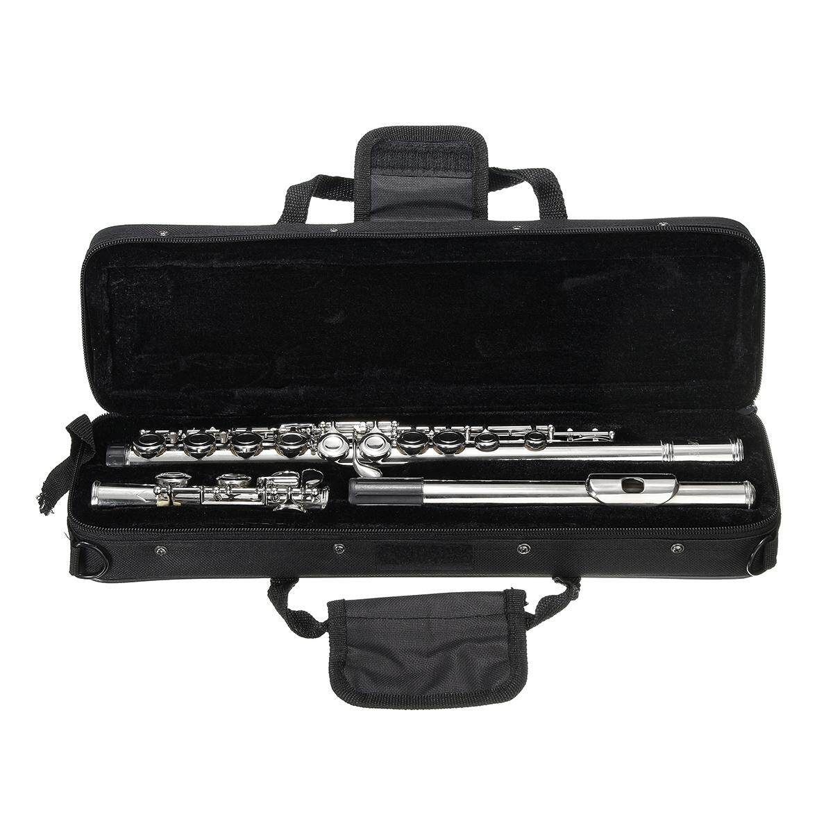 16 Holes Key Nickel Plated Concert Flute Cupronickel With Case Screwdriver Set