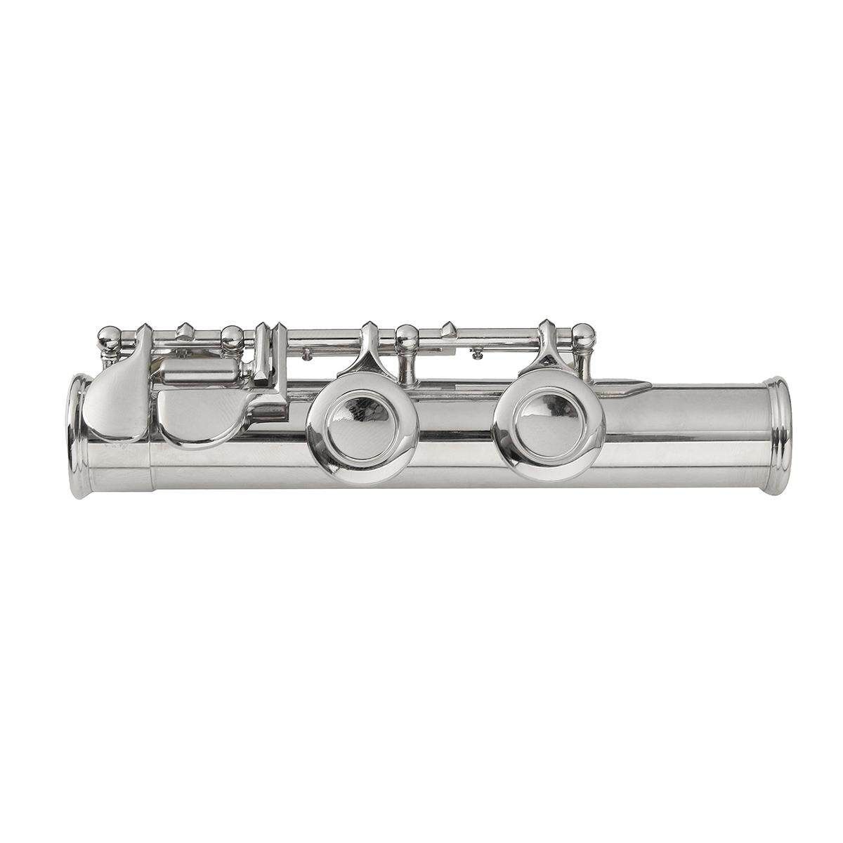 16 Holes Key Nickel Plated Concert Flute Cupronickel With Case Screwdriver Set