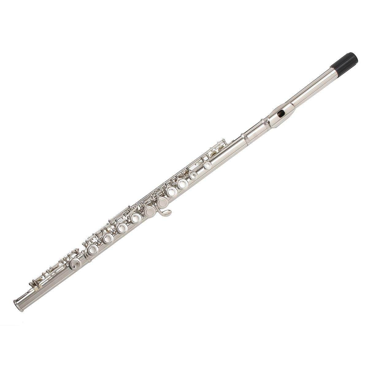 16 Holes Key Nickel Plated Concert Flute Cupronickel With Case Screwdriver Set