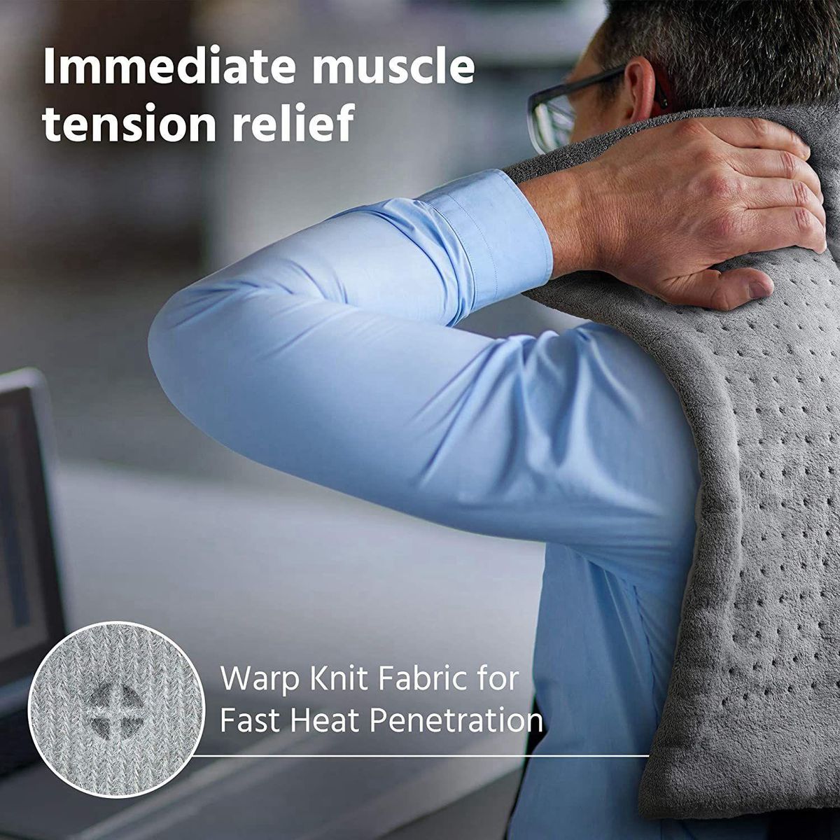 Extra Electric Heating Pad for Back and Relief 12X24 Inch -Soft Heat for Moist & Dry US Plug