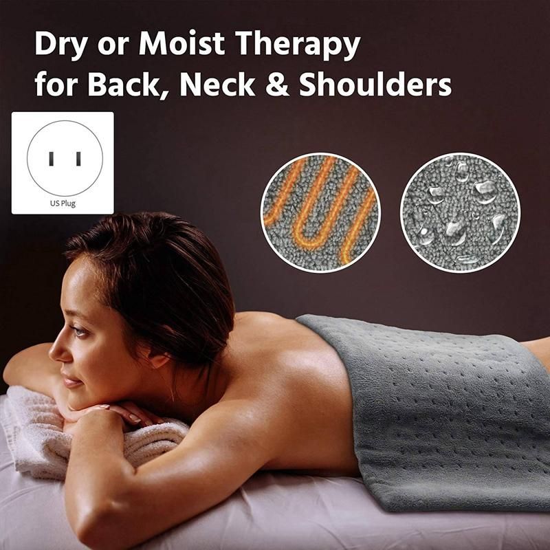 Extra Electric Heating Pad for Back and Relief 12X24 Inch -Soft Heat for Moist & Dry US Plug