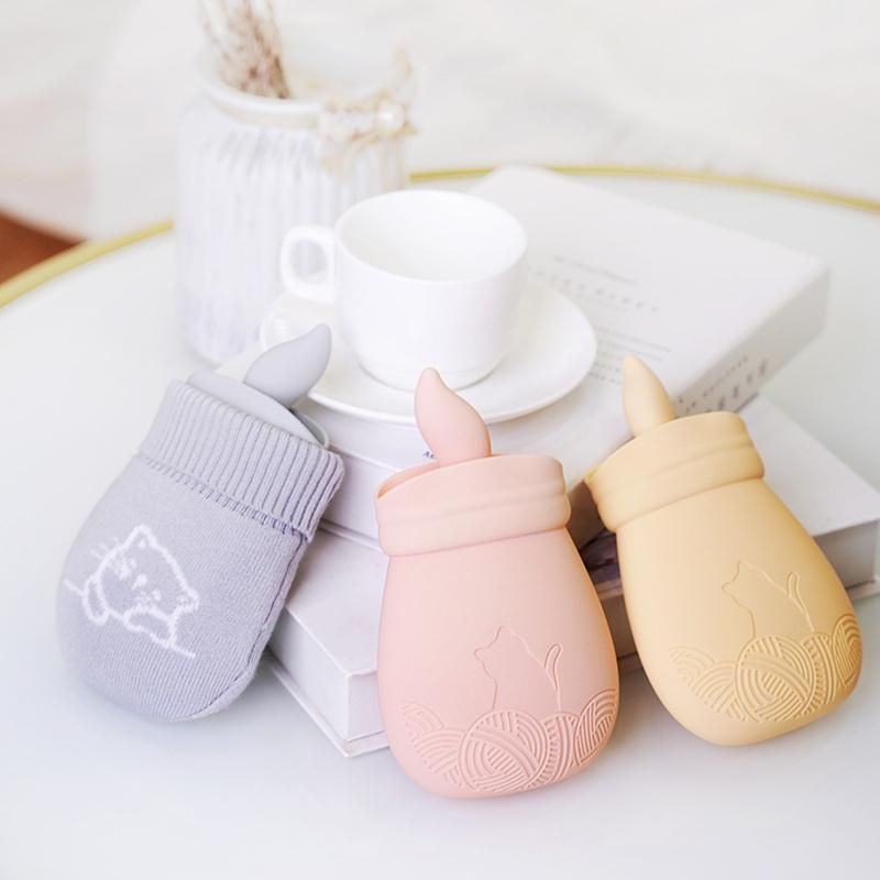 Silicone Hot Water Bottle Bag with Knitted Cover WARM