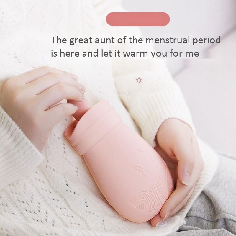 Silicone Hot Water Bottle Bag with Knitted Cover WARM