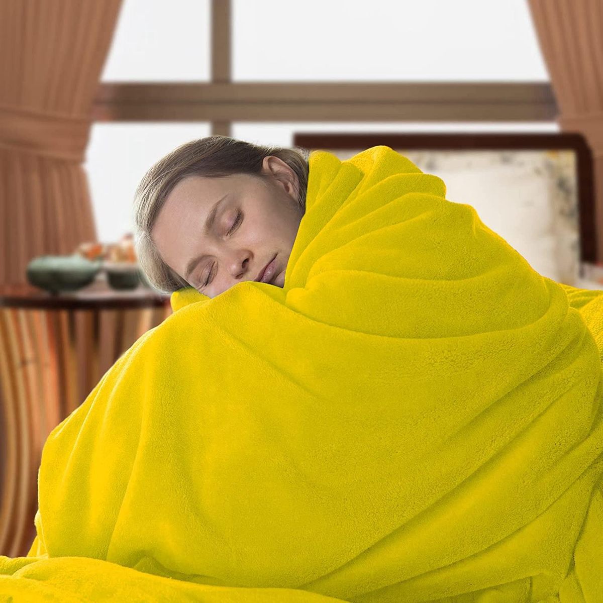 Throw Blanket for Couch Cozy Soft Blankets & Throws Fall Fuzzy Blanket Couch Chairs Bedroom Living Room Blanket Yellow