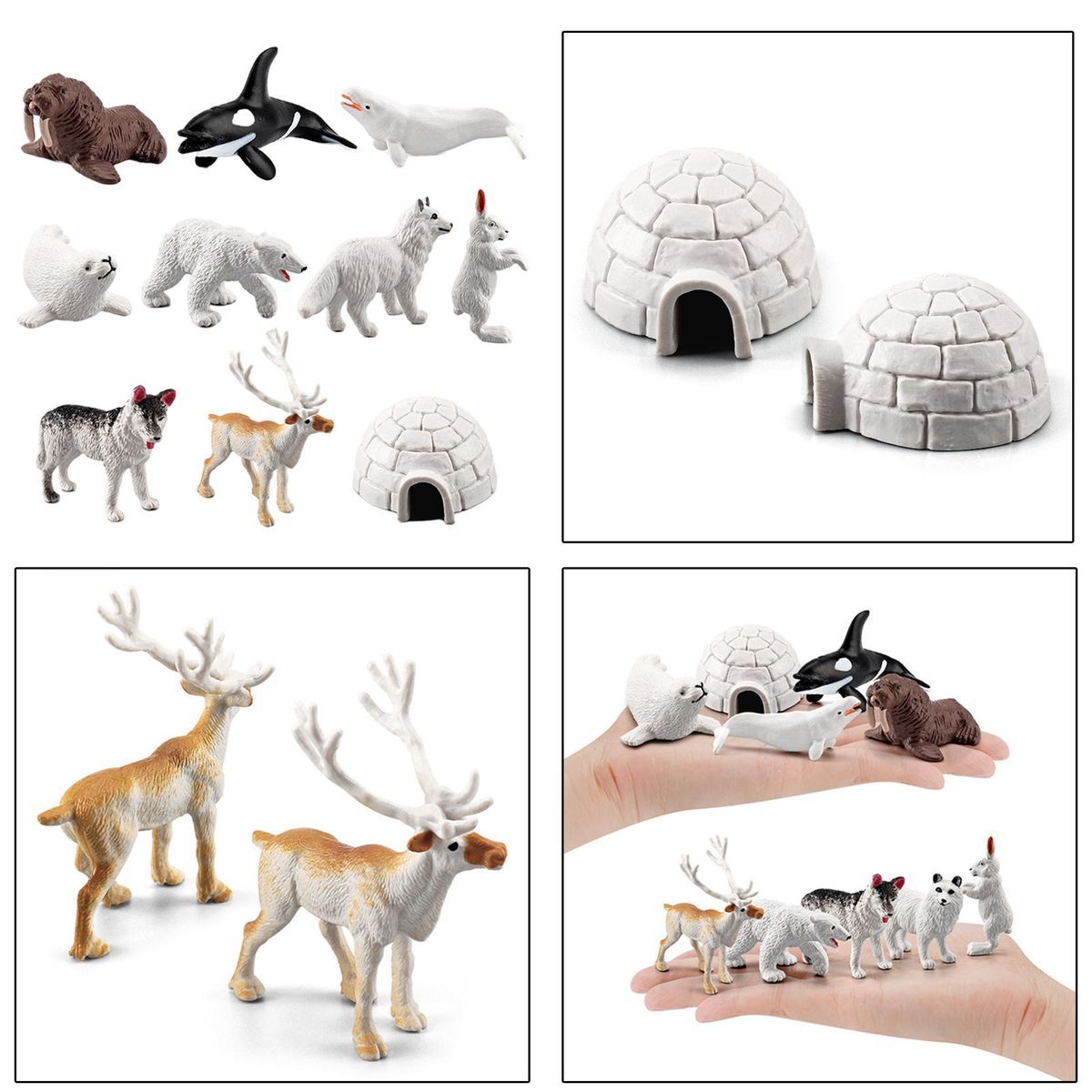Set Of 10 Realistic Arctic Animal Model Toys For Kids Gift Shelf Decor