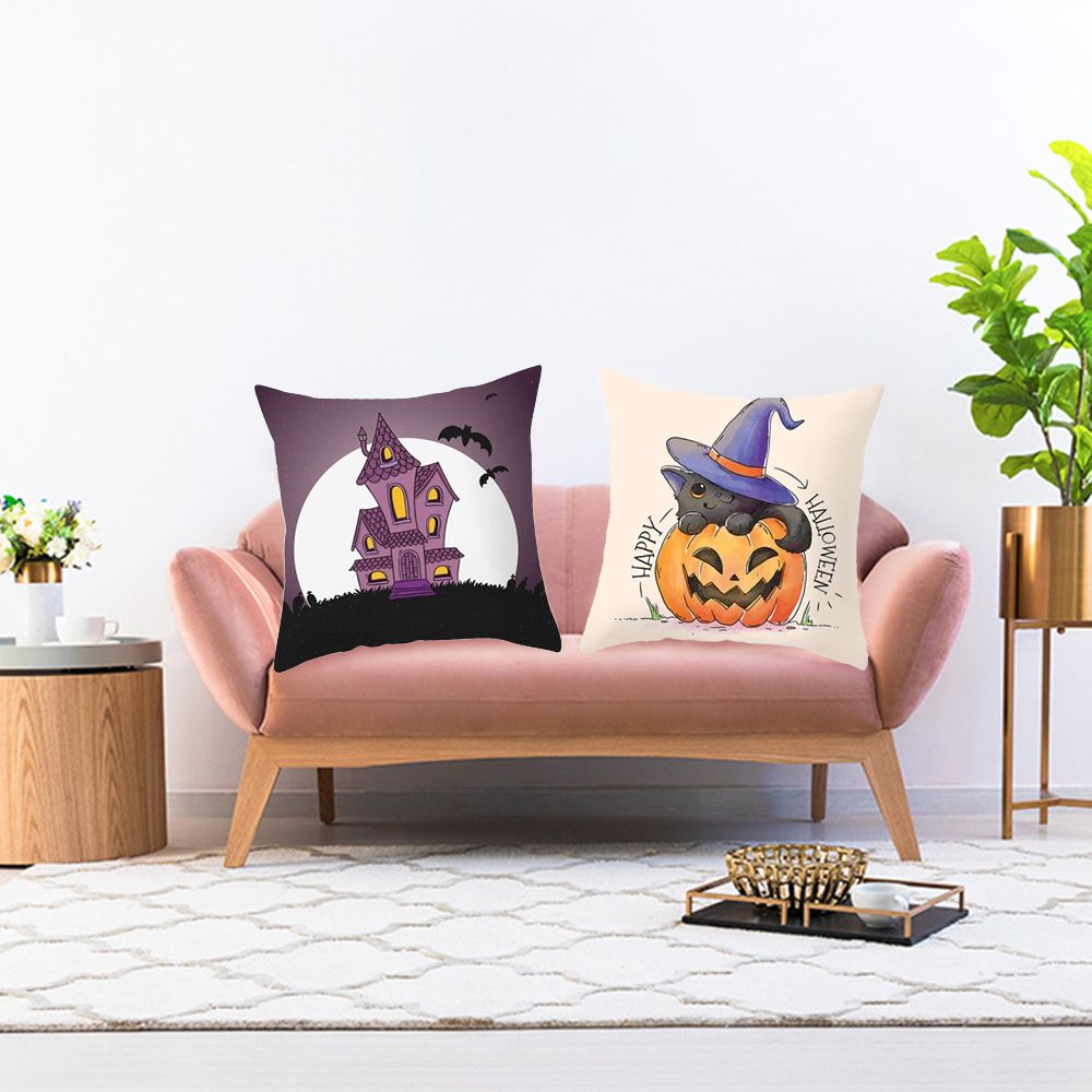 4Pcs/Set Halloween Decorative Pumpkin Pillow Covers Cotton