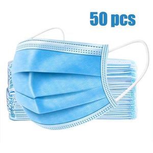 50Pcs Face Mask Disposable For Protection Three-layer Protection