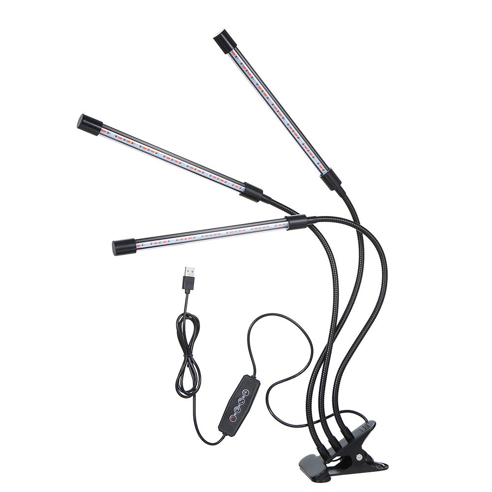 DC5V 27W 3-headed LED Plant Growing Light With Adjustable