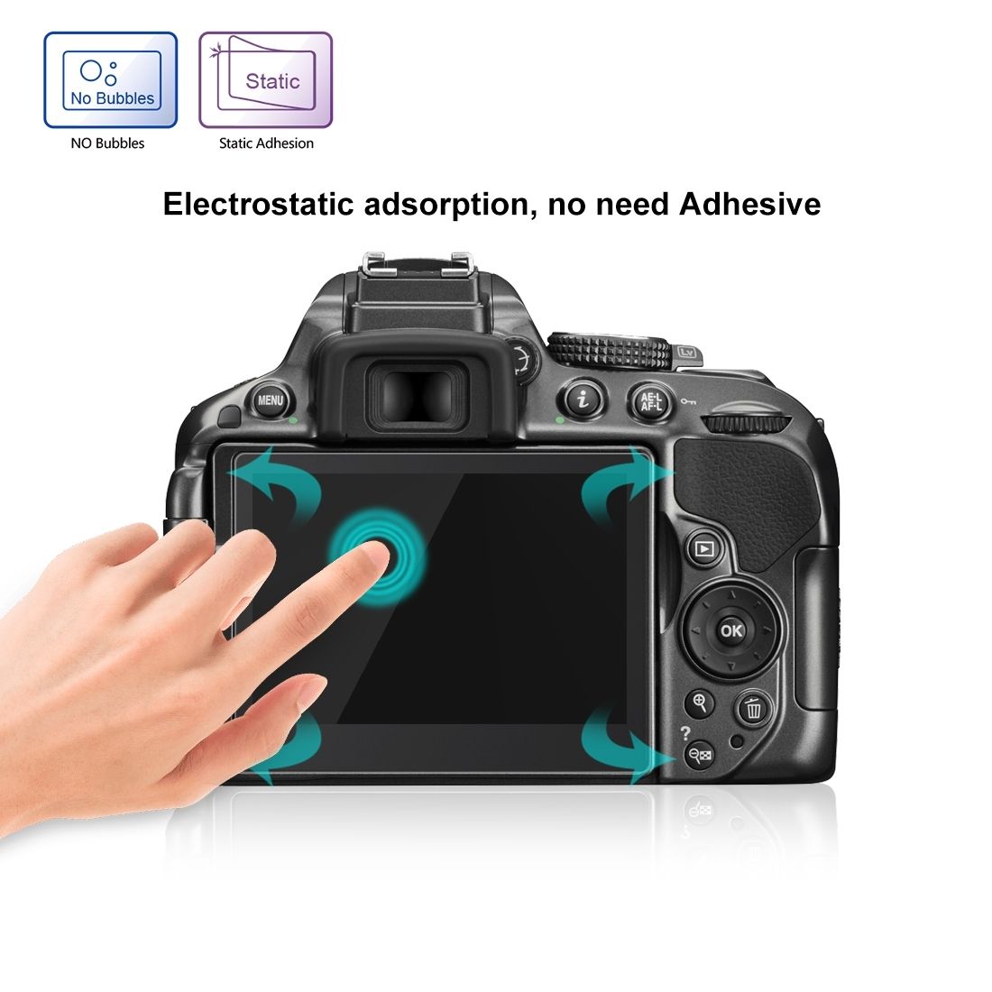 PULUZ Camera 2.5D Curved Edge 9H Surface Hardness Tempered Glass Screen Protector For Nikon D5300 / D5500 / D5600