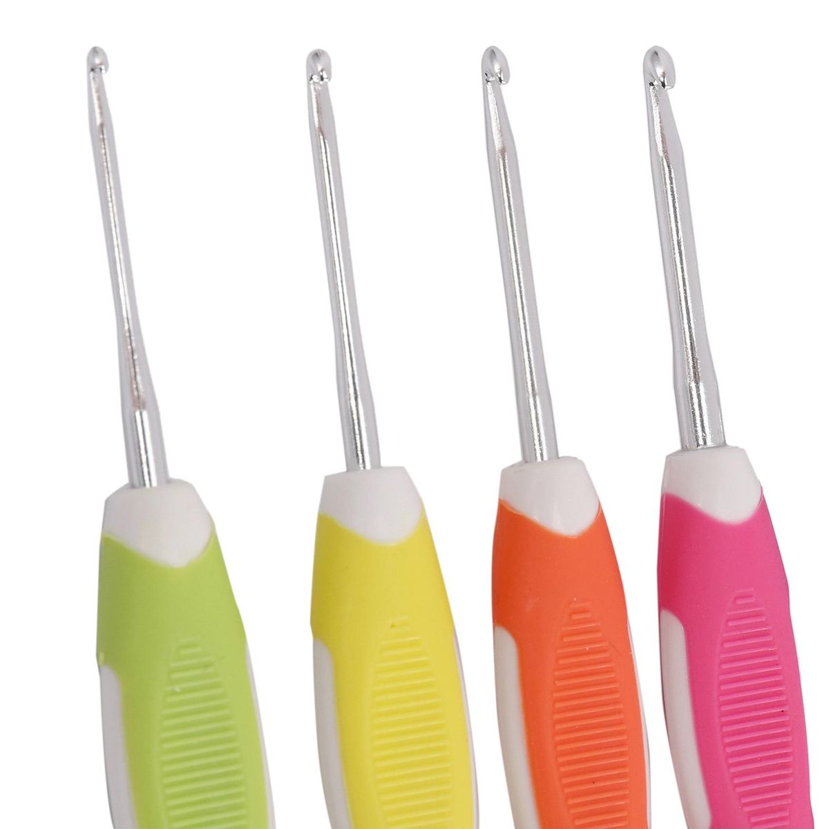 9Pcs/Set 2-6Mm 165Mm Soft Handle Multi Colour Plastic Aluminum Crochet Hooks Yarn Knitting Needles Set For Diy Craft Tools Yarn Weave Craft
