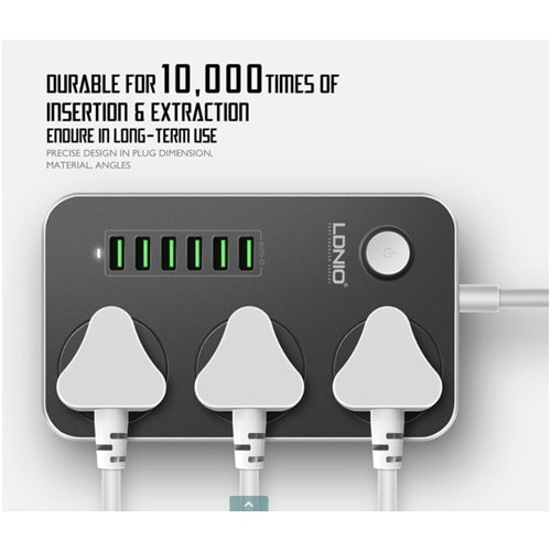 3 Power Sockets With 6 Usb - Model Sc604