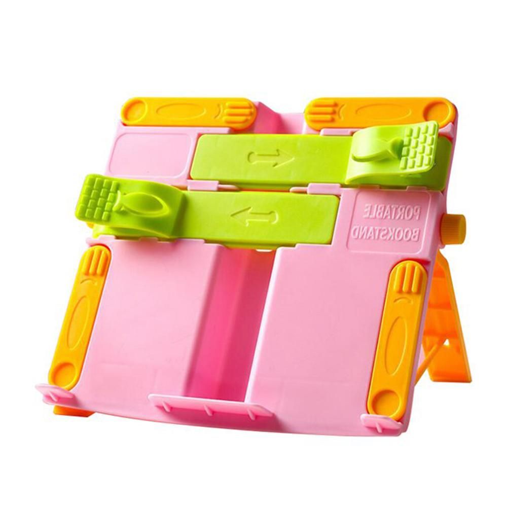 Adjustable Book Stand Holder Portable Foldable Bookends Bookstand Reading Book Holder Fixed Kitchen Bookends, Pink