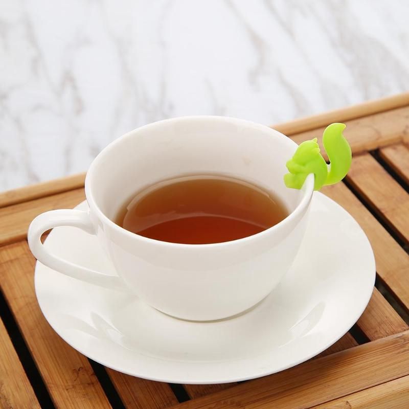 5Pcs Silicone Tea Infuser Squirrel Device Tea Bag Hanging Snail Mug Cup Clip