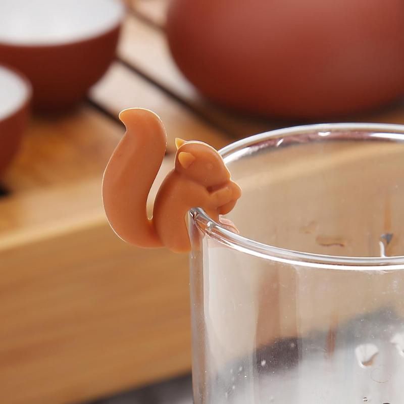 5Pcs Silicone Tea Infuser Squirrel Device Tea Bag Hanging Snail Mug Cup Clip