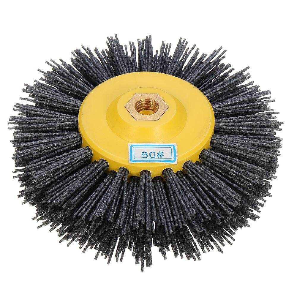 150x40mm M14 Nylon Wire Drawing Wheel Brush 80 Grit Drum Burnishing Polishing Wheel 320 Mesh (320 × 3)