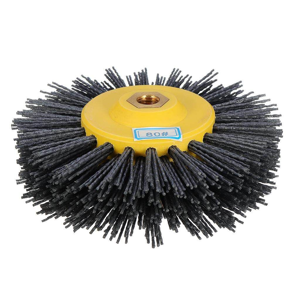 150x40mm M14 Nylon Wire Drawing Wheel Brush 80 Grit Drum Burnishing Polishing Wheel 320 Mesh (320 × 3)
