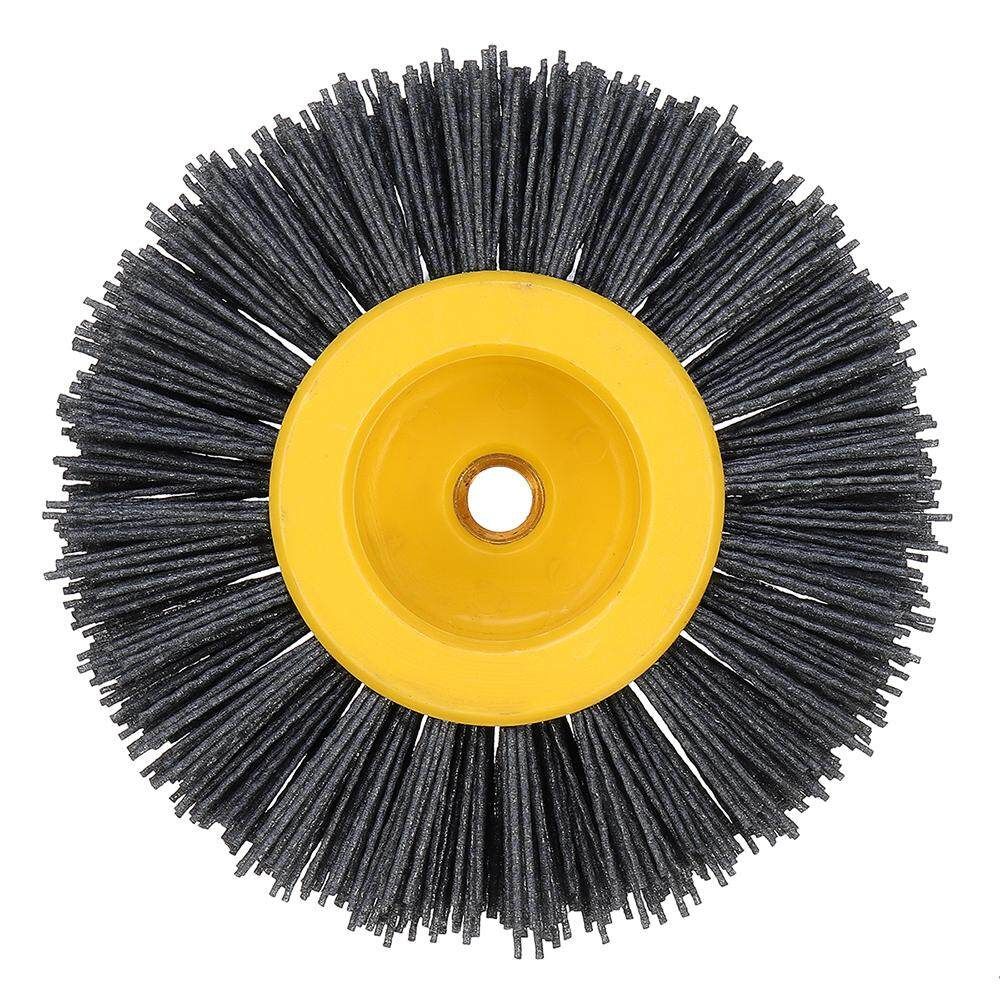 150x40mm M14 Nylon Wire Drawing Wheel Brush 80 Grit Drum Burnishing Polishing Wheel 320 Mesh (320 × 3)