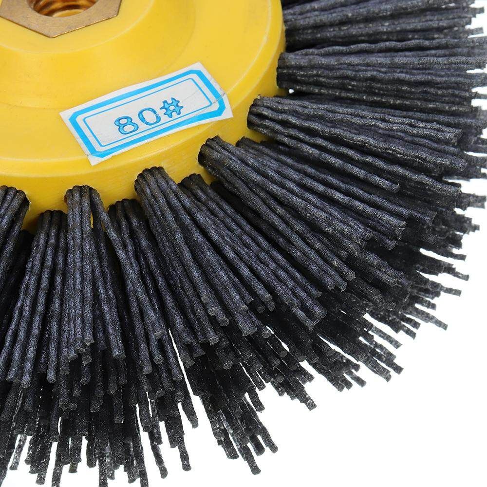 150x40mm M14 Nylon Wire Drawing Wheel Brush 80 Grit Drum Burnishing Polishing Wheel 320 Mesh (320 × 3)