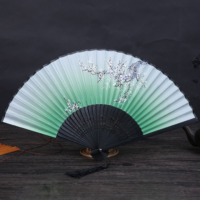 Dropshipping Decoration Silk Crafts Printed Hand Decorative Flower Hollow Fans 1pc Spun Chinese @ Fan Vintage Carved Folding