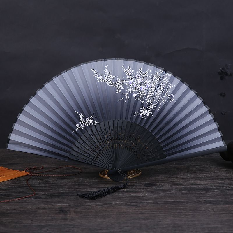 Dropshipping Decoration Silk Crafts Printed Hand Decorative Flower Hollow Fans 1pc Spun Chinese @ Fan Vintage Carved Folding