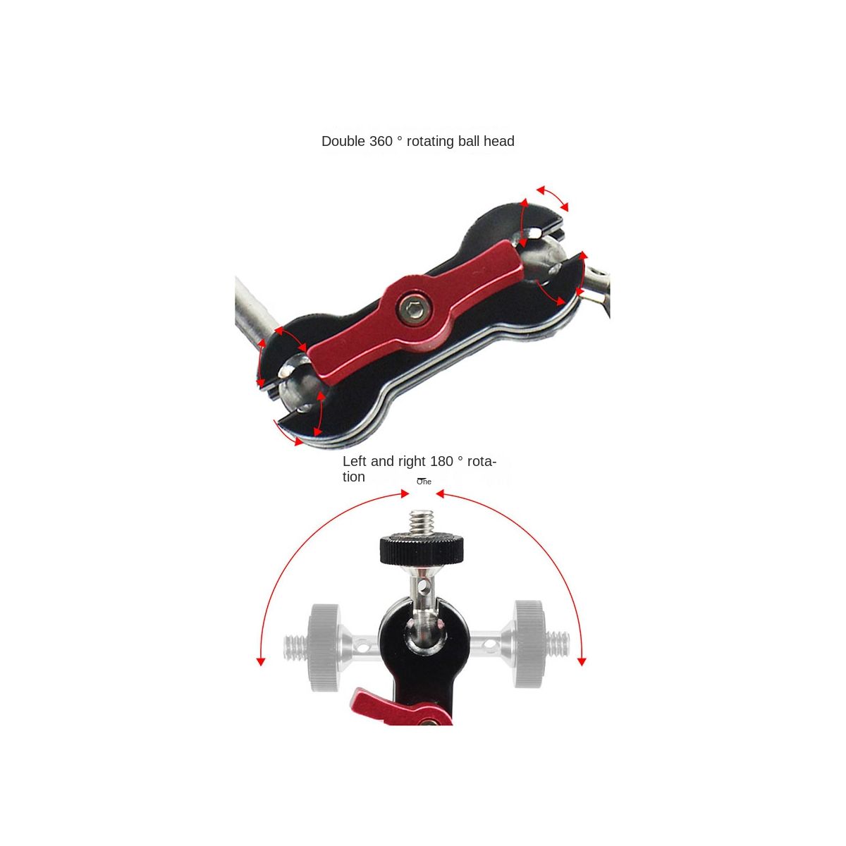 Articulating Arm Mount Double Ballhead 14 Inch Screw for DSLR Camera Light Tripod Live Hot Shoe Bracket Type A